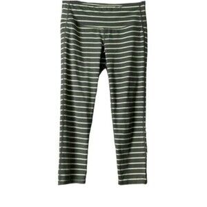 Athleta Cropped Pull-on Legging Green Stripe XS